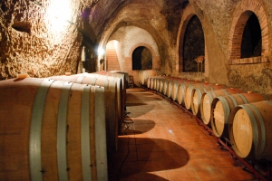 bodega subterránea donde elaboran en La Seca (Rueda)